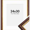 Ramme Siljan Brun 24x30 cm - Passepartout Hvid 7x9 inches