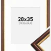 Ramme Siljan Brun 28x35 cm - Passepartout Hvid 8x10 inches