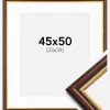 Ramme Siljan Brun 45x50 cm - Passepartout Hvid 34x40 cm