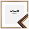 Ramme Siljan Brun 60x60 cm - Passepartout Hvid 45x45 cm