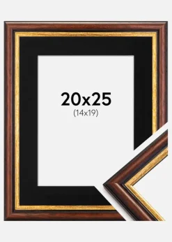 Ramme Siljan Brun 20x25 cm - Passepartout Sort 15x20 cm