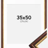 Ramme Siljan Brun 35x50 cm - Passepartout Hvid 30x35 cm
