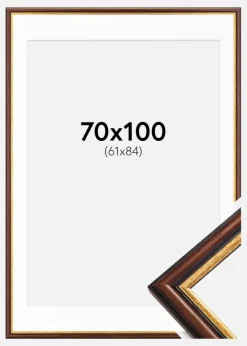 Ramme Siljan Brun 70x100 cm - Passepartout Hvid 62x85 cm