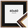 Ramme Siljan Brun 60x60 cm - Passepartout Sort 45x45 cm