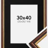 Ramme Siljan Brun 30x40 cm - Passepartout Sort 21x29,7 cm (A4)