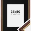 Ramme Siljan Brun 35x50 cm - Passepartout Sort 9x12 inches