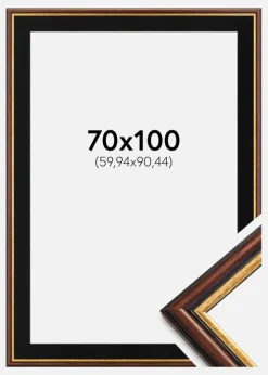 Ramme Siljan Brun 70x100 cm - Passepartout Sort 24x36 inches