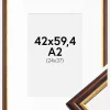 Ramme Siljan Brun 42x59,4 cm (A2) - Passepartout Hvid 25x38 cm