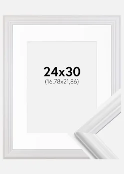 Ramme Siljan Hvid 24x30 cm - Passepartout Hvid 7x9 inches