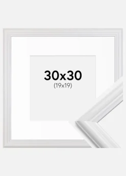 Ramme Siljan Hvid 30x30 cm - Passepartout Hvid 20x20 cm