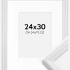 Ramme Siljan Hvid 24x30 cm - Passepartout Hvid 6x8 inches