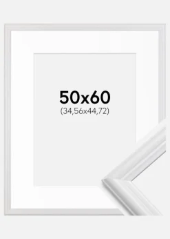 Ramme Siljan Hvid 50x60 cm - Passepartout Hvid 14x18 inches