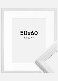 Ramme Siljan Hvid 50x60 cm - Passepartout Hvid 35x45 cm