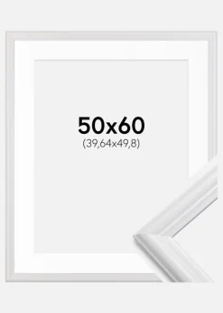Ramme Siljan Hvid 50x60 cm - Passepartout Hvid 16x20 inches