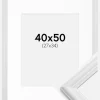 Ramme Siljan Hvid 40x50 cm - Passepartout Hvid 28x35 cm
