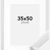 Ramme Siljan Hvid 35x50 cm - Passepartout Hvid 25x35 cm