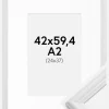 Ramme Siljan Hvid 42x59,4 cm (A2) - Passepartout Hvid 25x38 cm