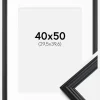 Ramme Siljan Sort 40x50 cm - Passepartout Hvid 12x16 inches