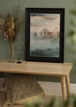 Ramme Siljan Sort 60x60 cm - Passepartout Sort 45x45 cm