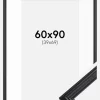Ramme Siljan Sort 60x90 cm - Passepartout Hvid 40x70 cm