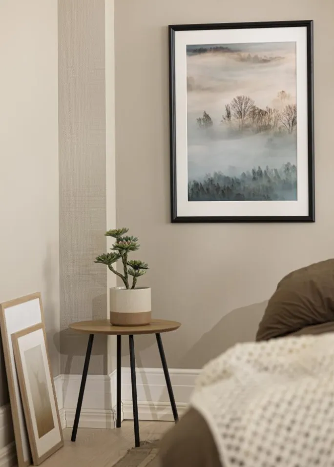 Ramme Siljan Sort 40x60 cm - Passepartout Hvid 32,9x48,3 cm (A3+)