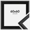Ramme Siljan Sort 60x60 cm - Passepartout Sort 50x50 cm