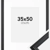 Ramme Siljan Sort 35x50 cm - Passepartout Hvid 24x30 cm