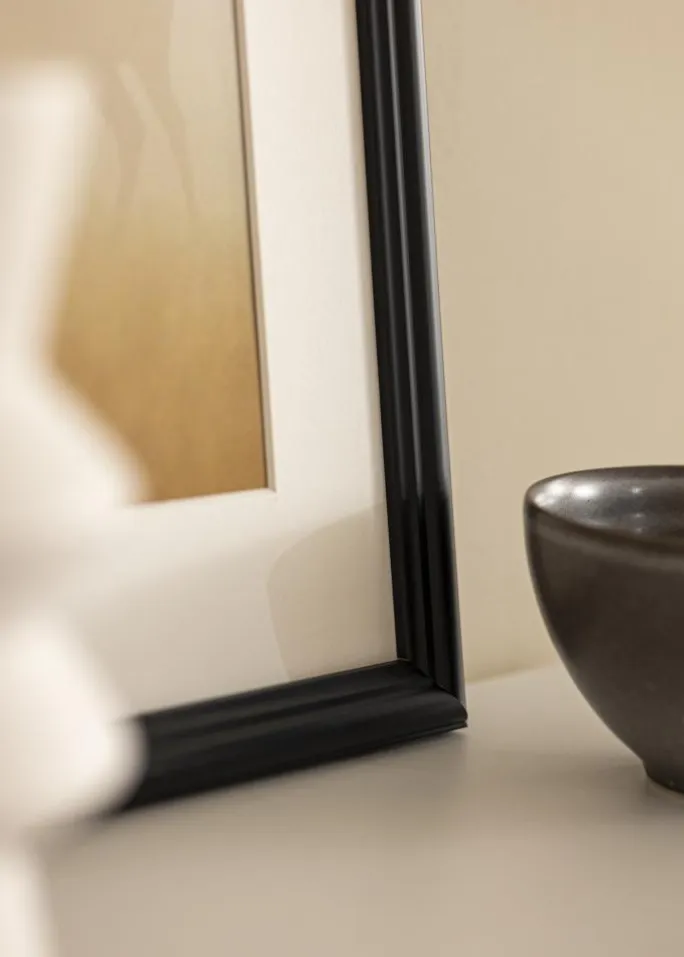 Ramme Siljan Sort 50x60 cm - Passepartout Hvid 15x20 inches