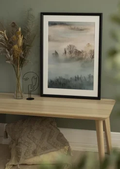 Ramme Siljan Sort 40x60 cm - Passepartout Hvid 25x50 cm