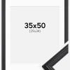 Ramme Siljan Sort 35x50 cm - Passepartout Hvid 30x35 cm