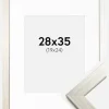 Ramme Silver Wood 28x35 cm - Passepartout Hvid 20x25 cm