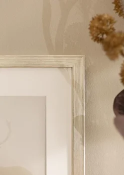 Ramme Silver Wood 24x24 cm - Passepartout Hvid 18x18 cm