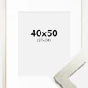 Ramme Silver Wood 40x50 cm - Passepartout Hvid 28x35 cm