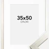 Ramme Silver Wood 35x50 cm - Passepartout Hvid 25x35 cm