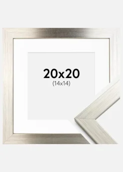 Ramme Silver Wood 20x20 cm - Passepartout Hvid 15x15 cm