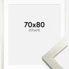Ramme Silver Wood 70x80 cm - Passepartout Hvid 60x70 cm