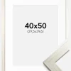 Ramme Silver Wood 40x50 cm - Passepartout Hvid 12x16 inches