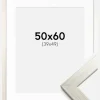 Ramme Silver Wood 50x60 cm - Passepartout Hvid 40x50 cm
