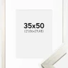 Ramme Silver Wood 35x50 cm - Passepartout Hvid 9x12 inches
