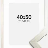 Ramme Silver Wood 40x50 cm - Passepartout Hvid 29,7x42 cm (A3)
