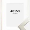 Ramme Silver Wood 40x50 cm - Passepartout Hvid 27,5x37 cm