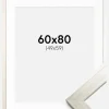 Ramme Silver Wood 60x80 cm - Passepartout Hvid 50x60 cm