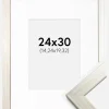 Ramme Silver Wood 24x30 cm - Passepartout Hvid 6x8 inches