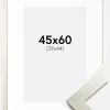 Ramme Silver Wood 45x60 cm - Passepartout Hvid 30x45 cm