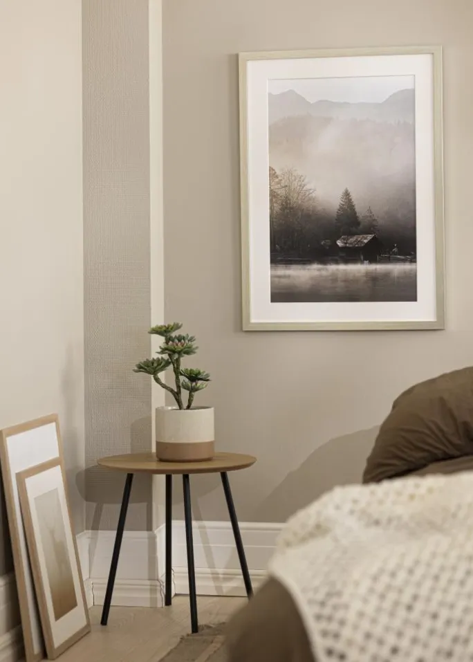 Ramme Silver Wood 35x50 cm - Passepartout Hvid 11x17 inches