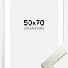 Ramme Silver Wood 50x70 cm - Passepartout Hvid 16x24 inches