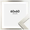 Ramme Silver Wood 60x60 cm - Passepartout Hvid 50x50 cm