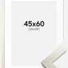 Ramme Silver Wood 45x60 cm - Passepartout Hvid 35x50 cm