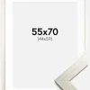 Ramme Silver Wood 55x70 cm - Passepartout Hvid 45x60 cm