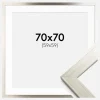 Ramme Silver Wood 70x70 cm - Passepartout Hvid 60x60 cm